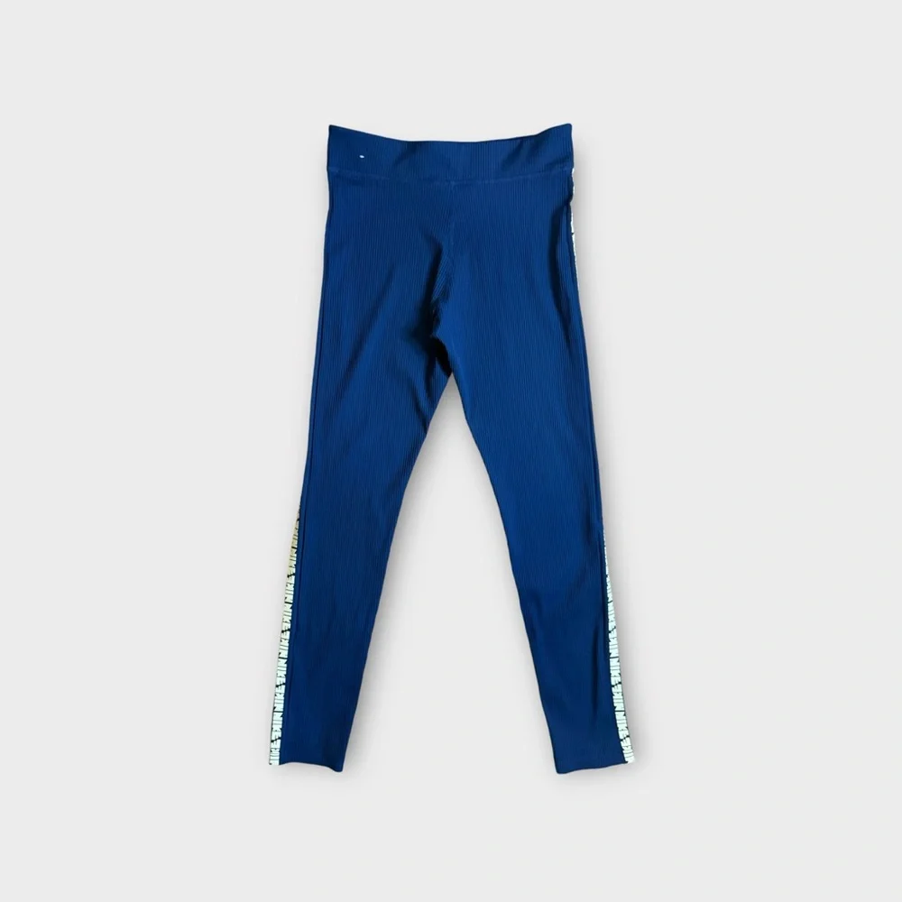 Nike Midnignt Navy Dri-Fit Active Ribbed Leggings NWOT